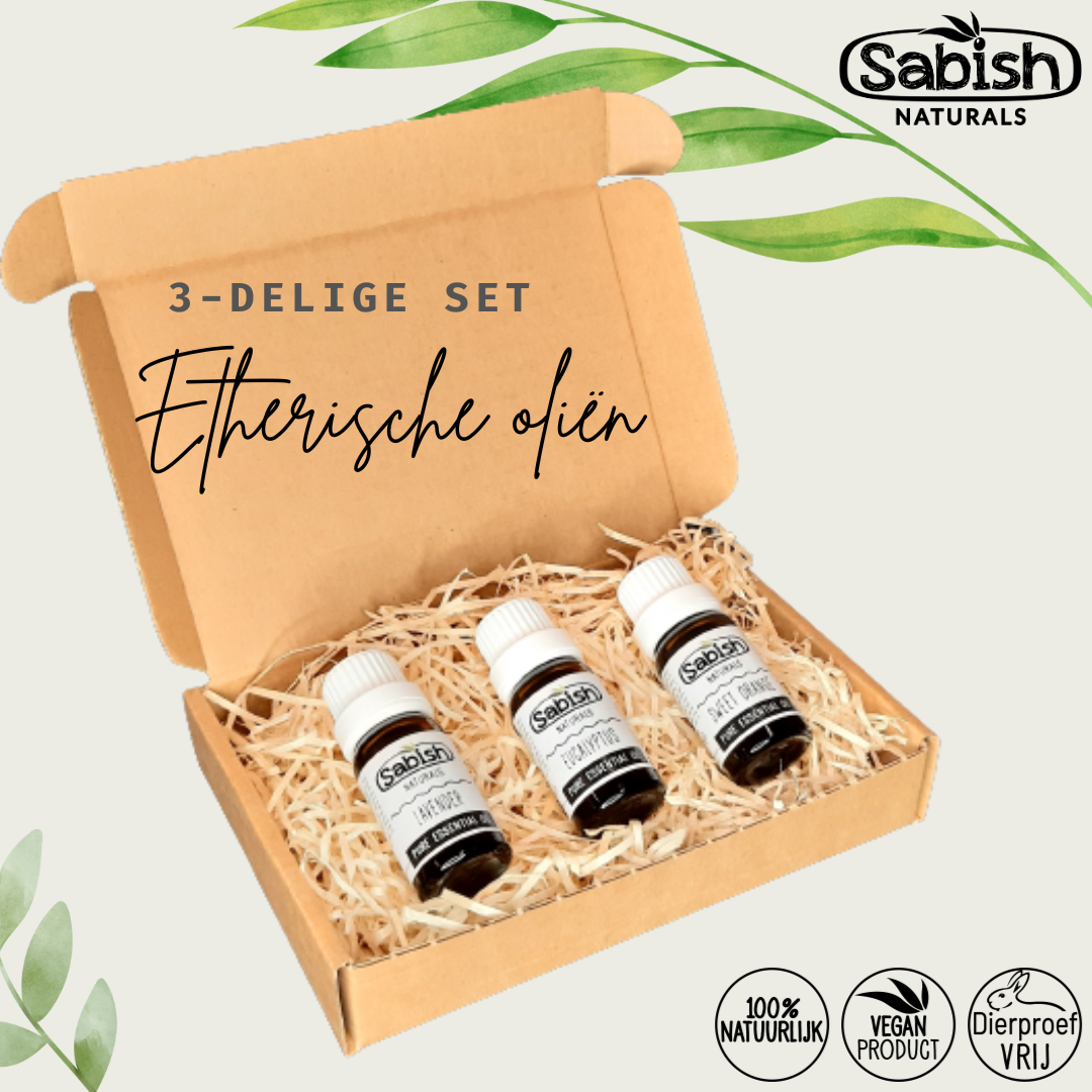 3-Delige Set Etherische Oliën - (Lavendel, Sinaasappel, Eucalyptus)